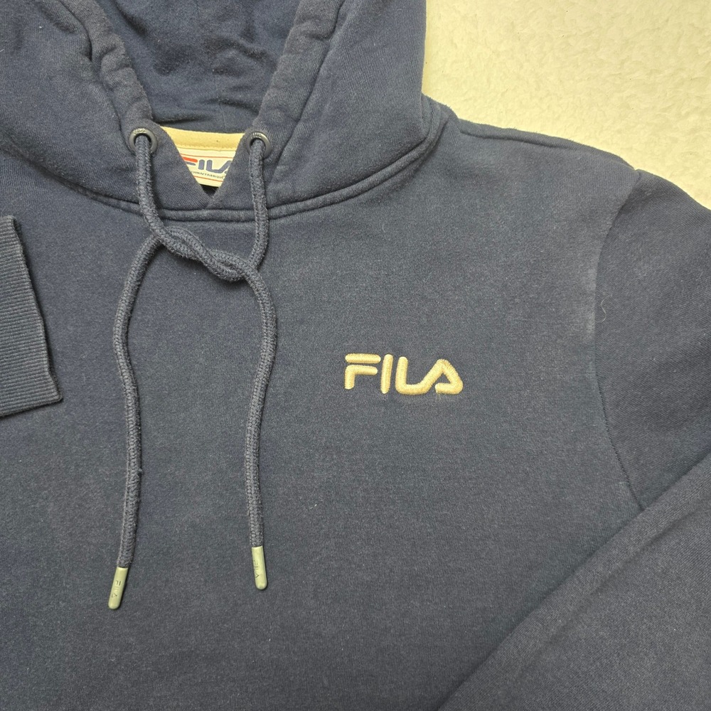 FILA Hoodie Mens Size S‎ Small Sweatshirt Pullover Blue Embroidered Logo - Picture 4 of 13